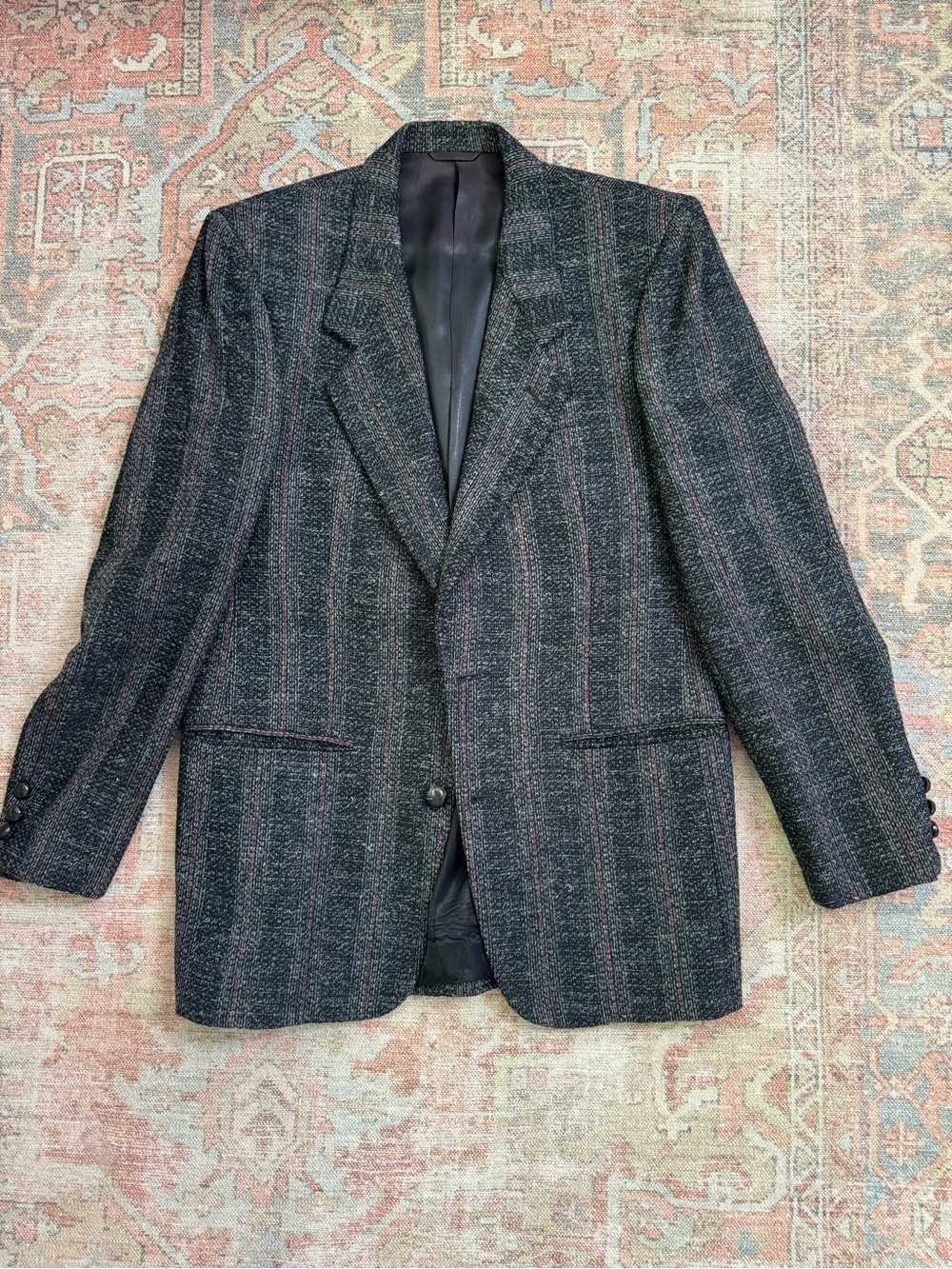 Men's Charcoal Herringbone Blazer - Classic Tailored Jacket